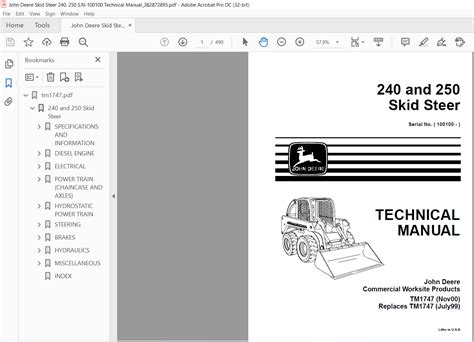 ebay manuals john deer 240 skid steer|john deere skid steer pricing.